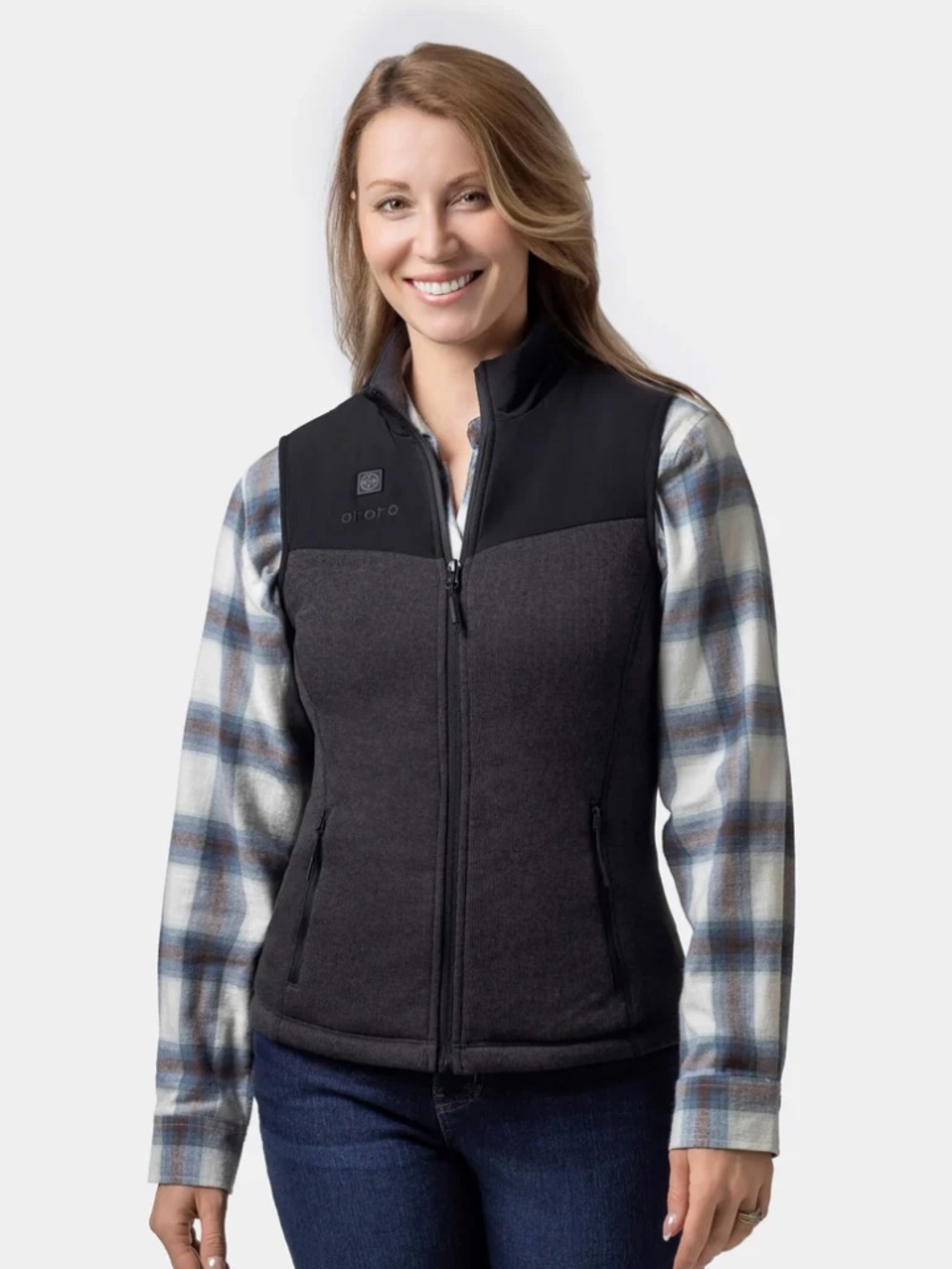 Ororo Augusta Women's Heated Sweater Fleece Vest Sz Medium - No Battery